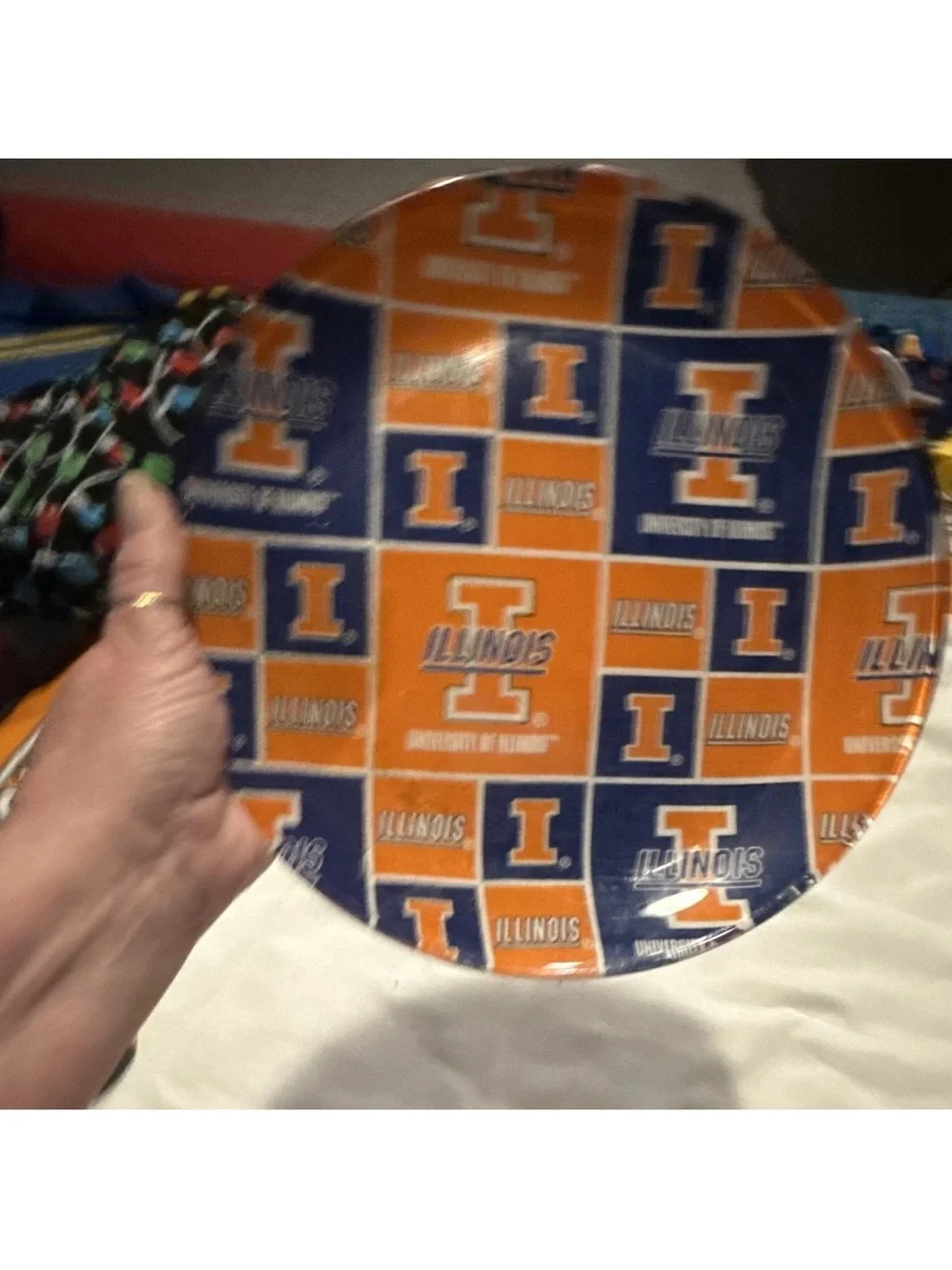 Blue & Orange Illini Logo Plate